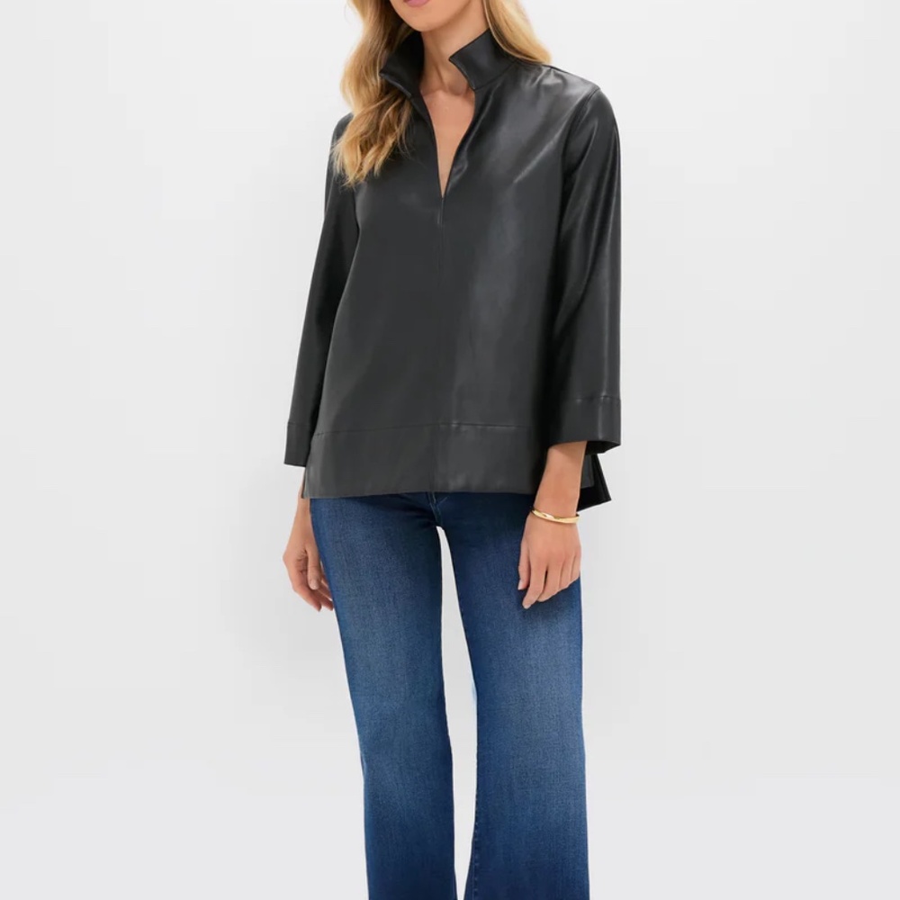 Tuckernuck Black Leather Margot Top- NWT - Picture 6 of 6
